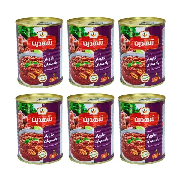 کنسرو خوراک بادمجان شهدین - 370 گرم بسته 6 عددی