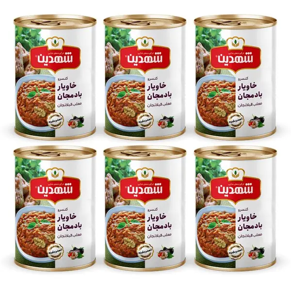 کنسرو خوراک بادمجان شهدین - 370 گرم بسته 6 عددی - 3