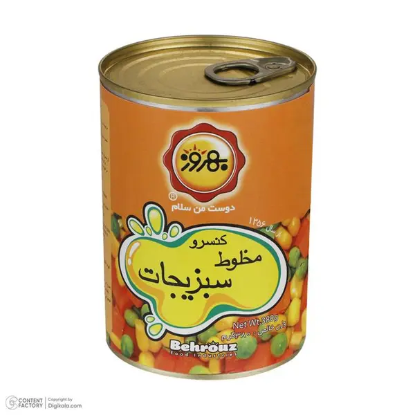 کنسرو مخلوط سبزیجات بهروز 380 گرم - 6