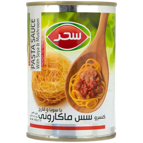 کنسرو سس ماکارونی با سویا و قارچ سحر - 400 گرم - 3