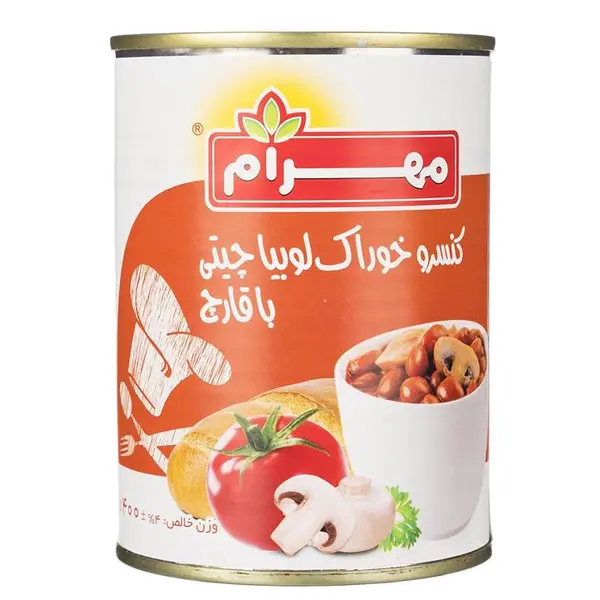 کنسرو خوراک لوبیا چیتی با قارچ 400 گرمی مهرام - 2