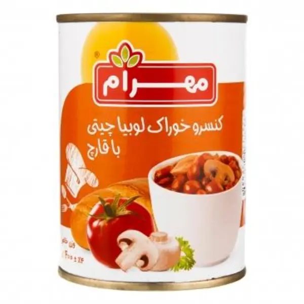 کنسرو خوراک لوبیا چیتی با قارچ 400 گرمی مهرام - 4