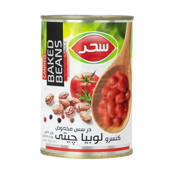کنسرو لوبیا چیتی با سس مخصوص 420 گرمی سحر - 2