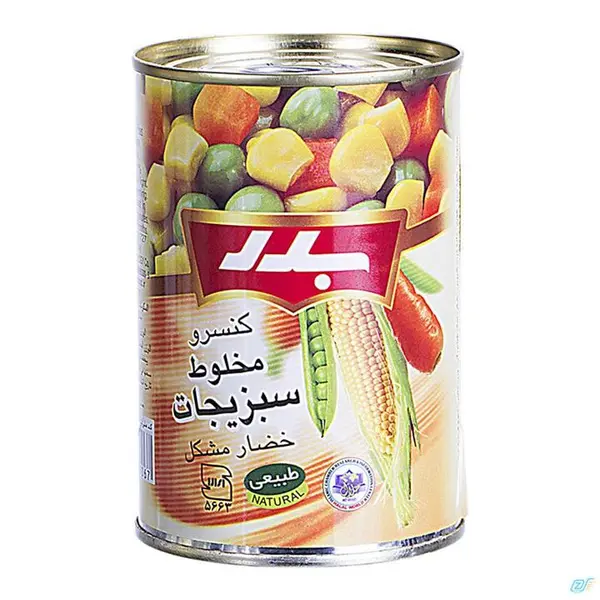 کنسرو مخلوط سبزیجات قوطی 430 گرمی بدر - 3