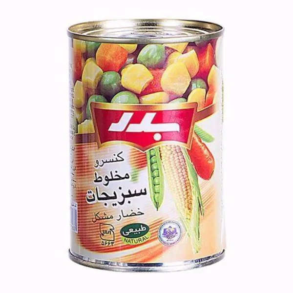کنسرو مخلوط سبزیجات قوطی 430 گرمی بدر - 4