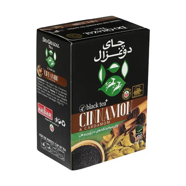 چای سیاه و تکه های دارچین و هل دوغزال - 100 گرم - 4