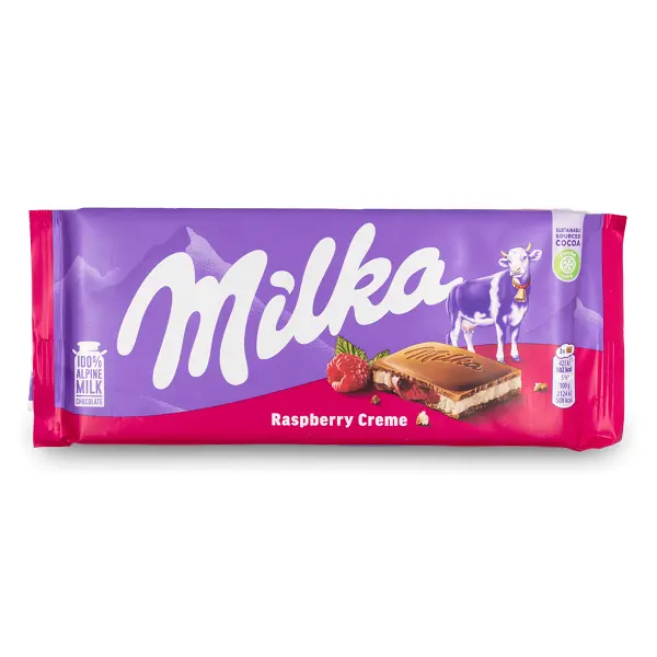 شکلات با مغز تمشک میلکا - 100 گرم - 6