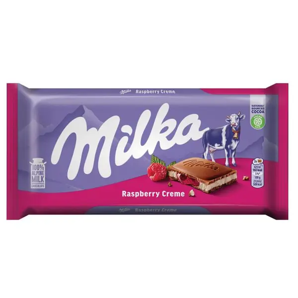 شکلات با مغز تمشک میلکا - 100 گرم - 2