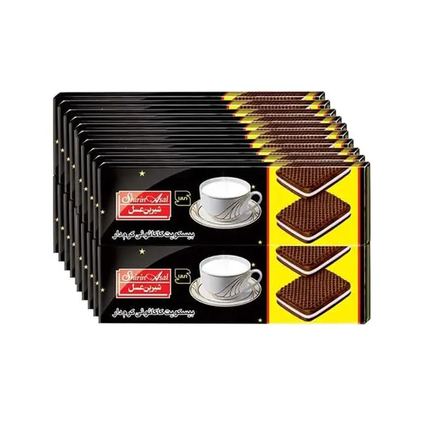 بیسکویت کاکائویی کرمدار با طعم وانیل شیرین عسل– 120 گرم بسته 20عددی - 2