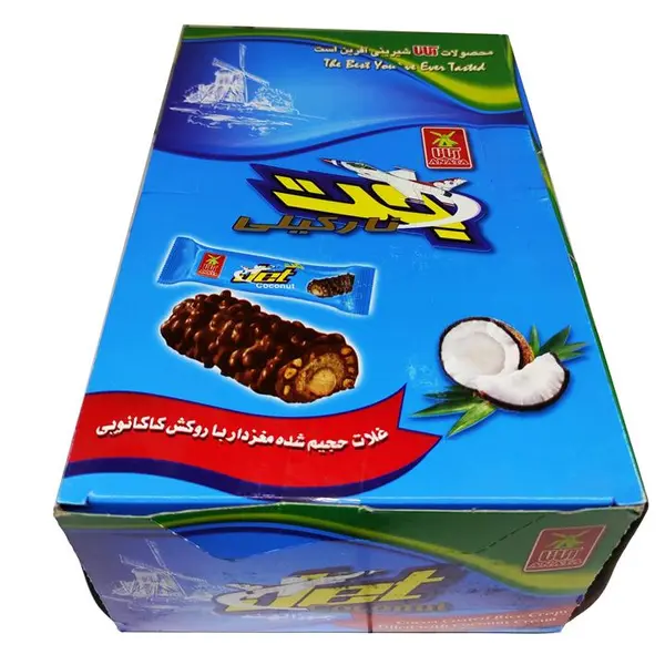 غلات حجیم شده با مغزی نارگیل و روکش کاکائو آناتا - 18 گرم بسته 30 عددی - 2