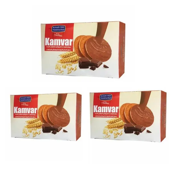 بیسکویت با سبوس فرآوری شده با روکش شکلات کامور مقدار 200 گرم - 2