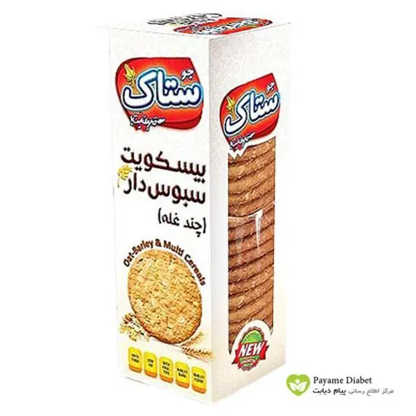 بیسکویت سبوس‌دار چندغله ستاک مقدار 370 گرم - 4