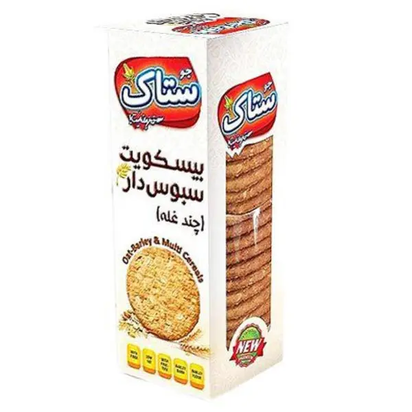 بیسکویت سبوس‌دار چندغله ستاک مقدار 370 گرم - 5