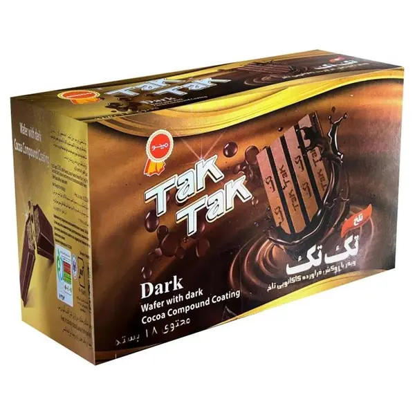 ویفر تک تک با روکش فرآورده کاکائویی تلخ مینو - 38 گرم بسته 18 عددی - 2