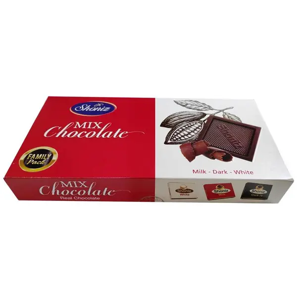 شکلات مخلوط تلخ، شیری و سفید شونیز - 500 گرم - 2