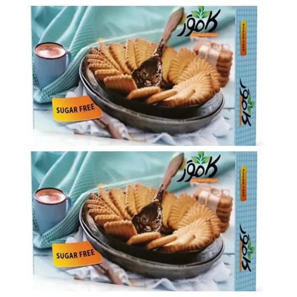 کامور بیسکوئیت پذیرایی وانیلی کامور رژیمی و بدون قند 700 گرمی - 3