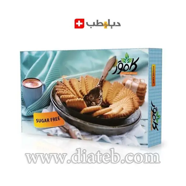کامور بیسکوئیت پذیرایی وانیلی کامور رژیمی و بدون قند 700 گرمی - 4