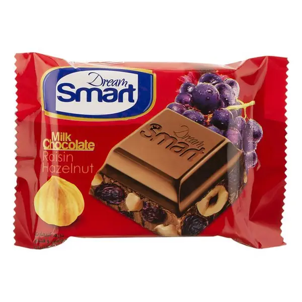شکلات Dream Smart شیری با مغزی کشمش و فندق 50 گرمی شیرین عسل - 6