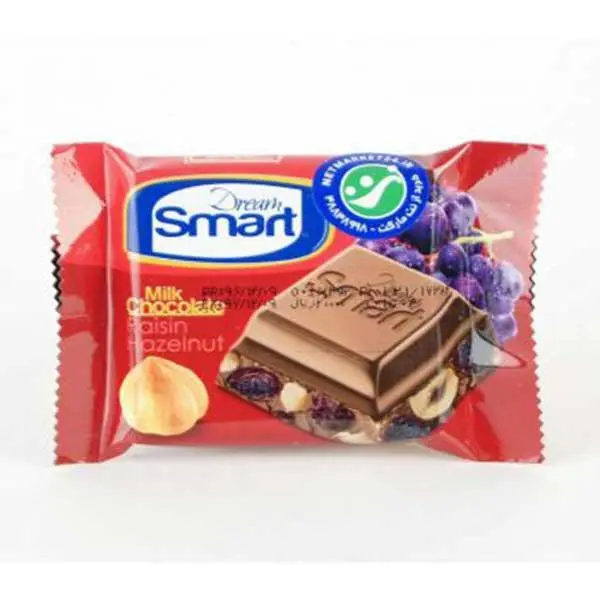 شکلات Dream Smart شیری با مغزی کشمش و فندق 50 گرمی شیرین عسل - 3