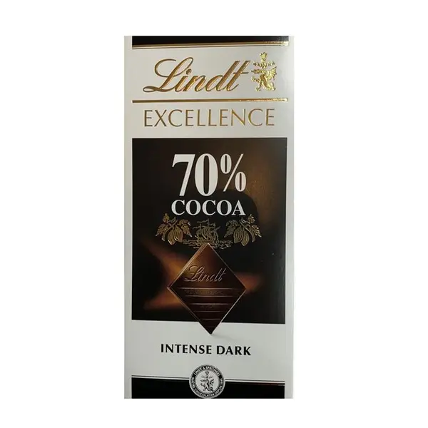 شکلات تخته‌ای تلخ lindt لینت 70 درصد مدل INTENSE DARK مقدار 100 گرم - 5