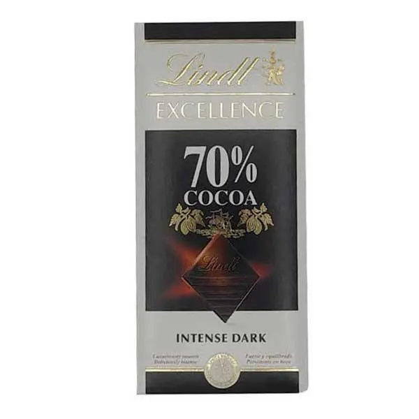شکلات تخته‌ای تلخ lindt لینت 70 درصد مدل INTENSE DARK مقدار 100 گرم - 3