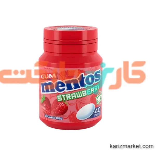 آدامس بدون شکر توت فرنگی منتوس (MENTOS) 56 گرم 40 عددی - 2