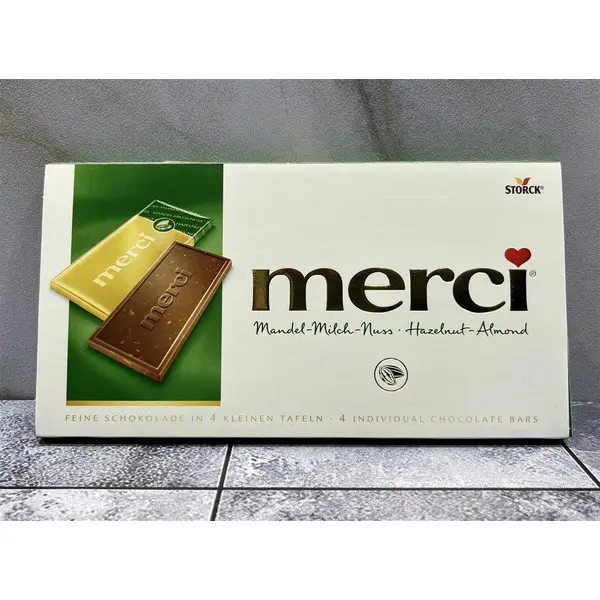 شکلات تخته ای مرسی با طعم بادام و فندق merci - 4