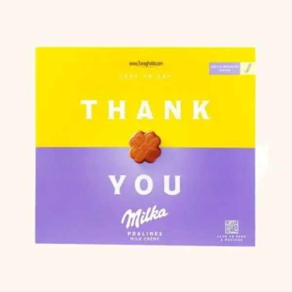 شکلات کادویی میلکا مدل پرالین Thank you