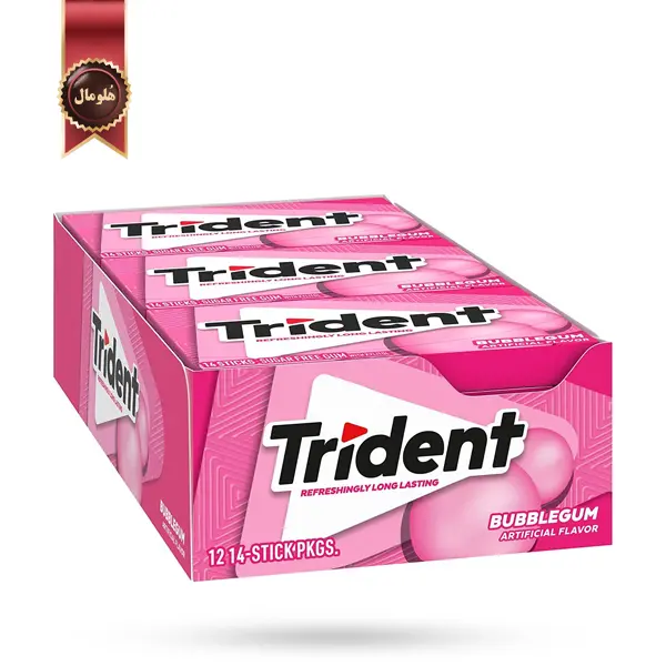 آدامس تریدنت trident مدل آدامس بادکنکی bubblegum بسته 12 عددی - 6