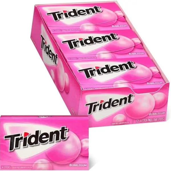 آدامس تریدنت trident مدل آدامس بادکنکی bubblegum بسته 12 عددی - 2