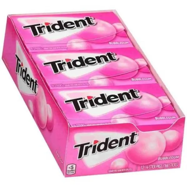آدامس تریدنت trident مدل آدامس بادکنکی bubblegum بسته 12 عددی - 4