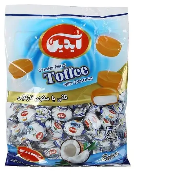 تافی دورنگ مغزدار با طعم میوه آیدین - 500 گرم - 4