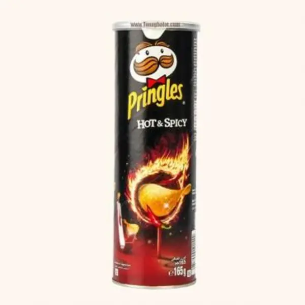 چیپس فلفلی پرینگلز pringles مدل تند و اسپایسی  hot & spicy وزن 165 گرم