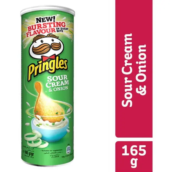 چیپس پرینگلز pringles مدل خامه و پیاز sour cream & onion وزن 165 گرم - 5