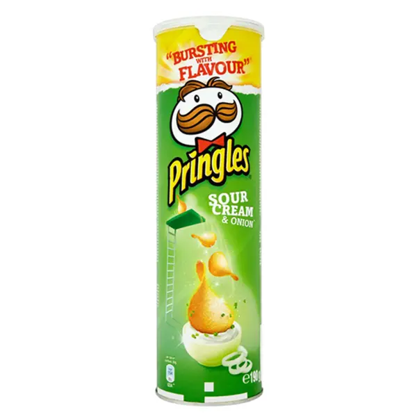 چیپس پرینگلز pringles مدل خامه و پیاز sour cream & onion وزن 165 گرم