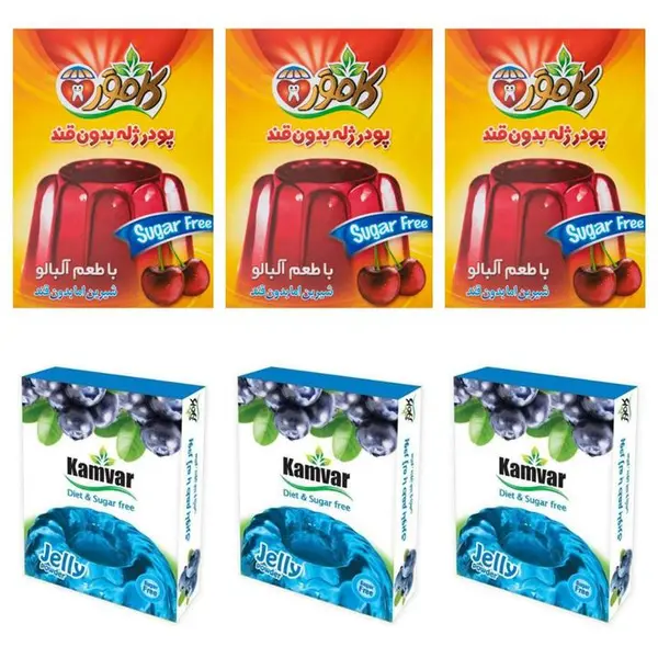 پودر ژله بدون قند با طعم بلوبری کامور - 3