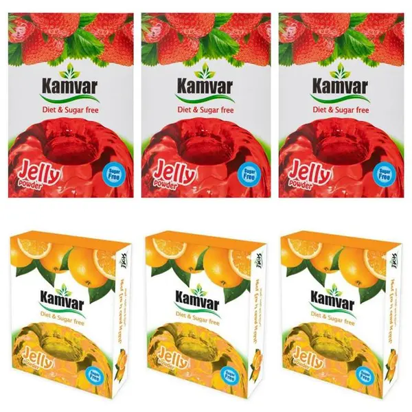 پودر ژله پرتقال بدون قند کامور - 3