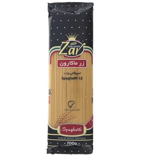 اسپاگتی قطر 1.5 زرماکارون مقدار 700 گرم