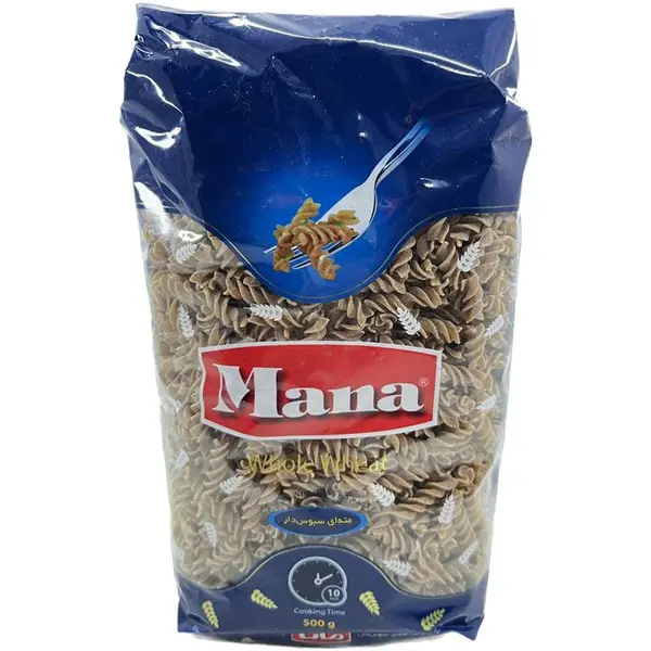 ماکارونی فرمی مته ای سبوس دار مانا 500 گرم - 2