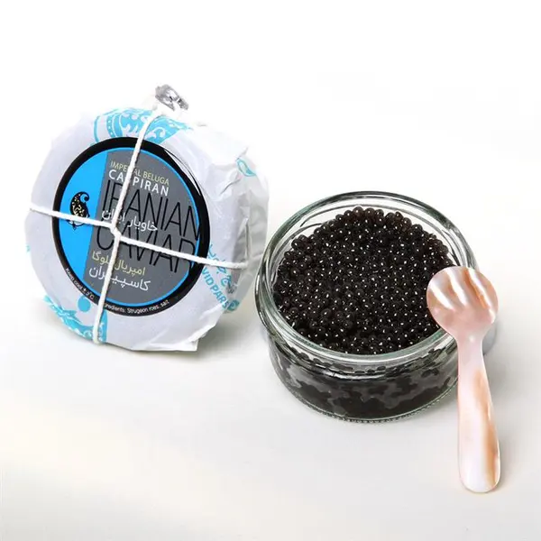 خاویار بلوگا امپریال خاویار ایران کاسپیران -  25 گرم Imperial Beluga Caviar Iranian Caspiran Caviar - 25 g