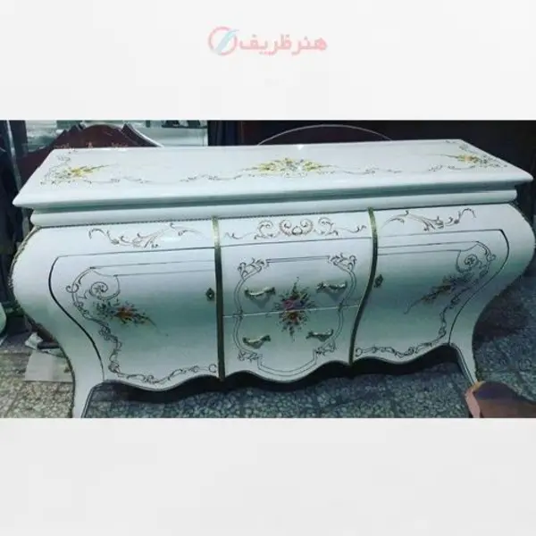 کنسول معرق کاری شده رنگ سفید پولیش شده دارای ضمانت رنگ و دوام محصول - 3