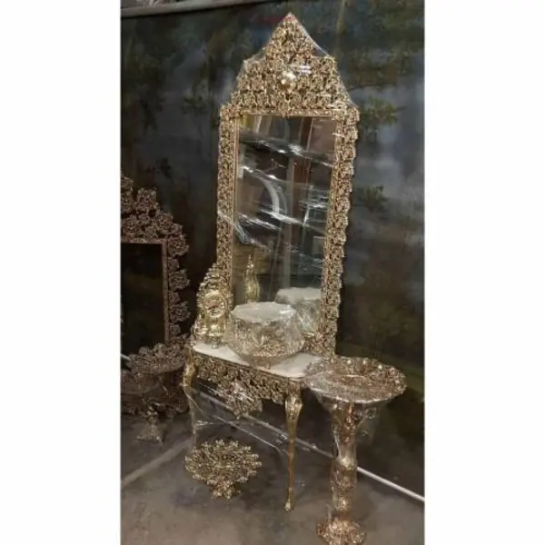 آینه کنسول روکش نقره ساخته شده از آلومینیم با ورق ضخیم و کیفیت بالا و رنگ ثابت - 2