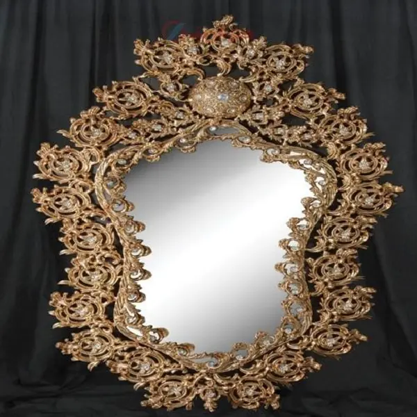 آینه دیواری با طراحی گل و بدنه آلیاژ، کیفیت کار درجه یک - 2