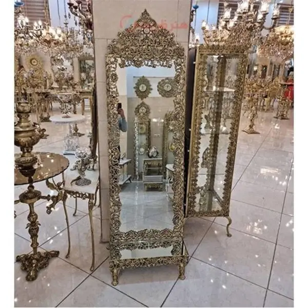 آینه قدی گل سرخ با روکش برنز و رنگ ثابت، آبکاری درجه 1، با ضمانت - 3