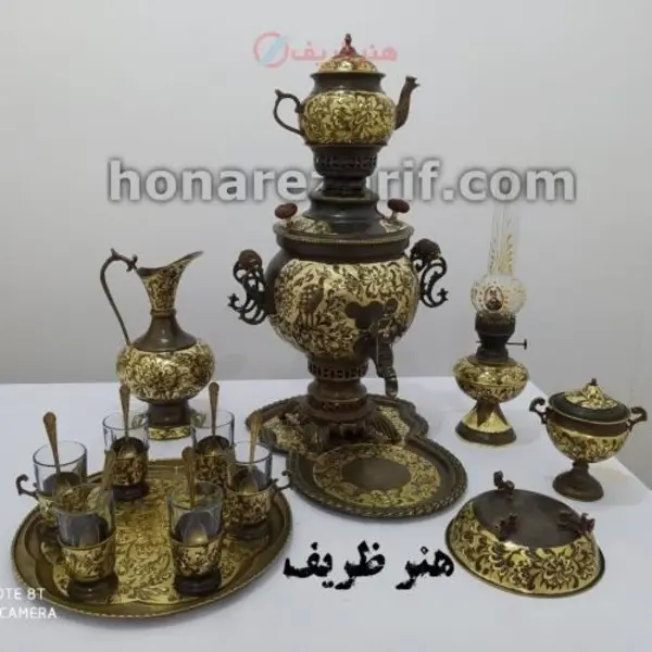سرویس سماور برنجی دکوری کد 1131 - 2