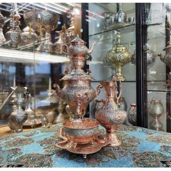سرویس سماور برنجی دکوری کد 1131 - 3