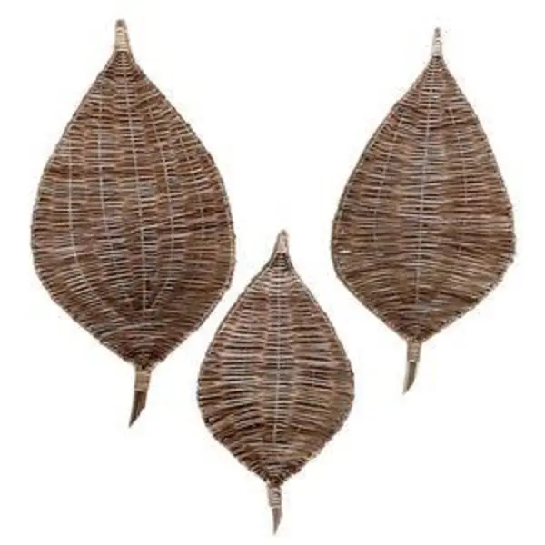 ظرف حصیری مدل مروار طرح برگ مجموعه 3 عددی - 3