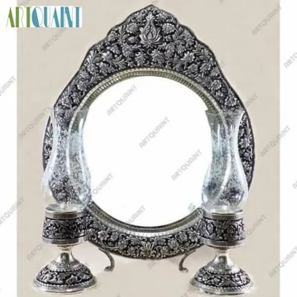 آینه شمعدان نقره عیار 84 کد honar060 - 3