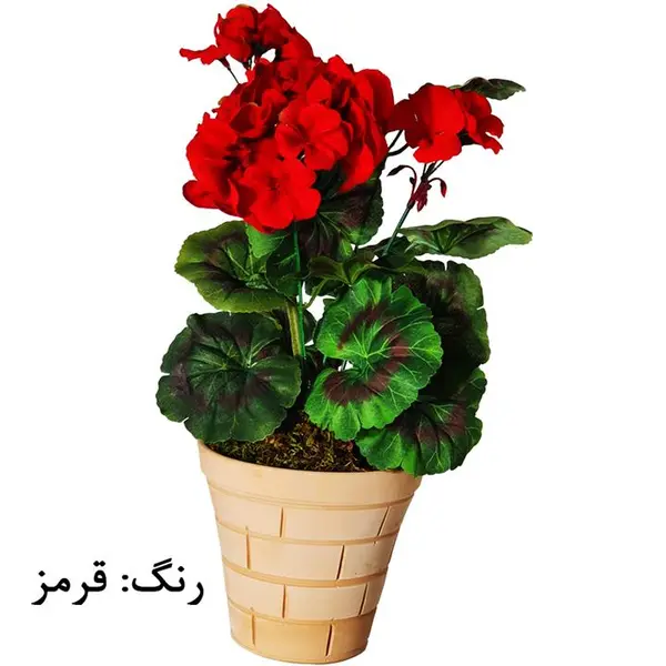 گلدان به همراه گل مصنوعی مدل شمعدانی کد sh3a2 - 4