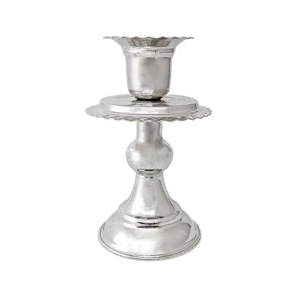 شمعدان مسی مدل پایه دار کروم کد ZH230.1 - 2